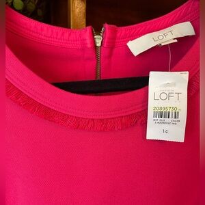 LOFT NWT Fuchsia Short Sleeve Dress